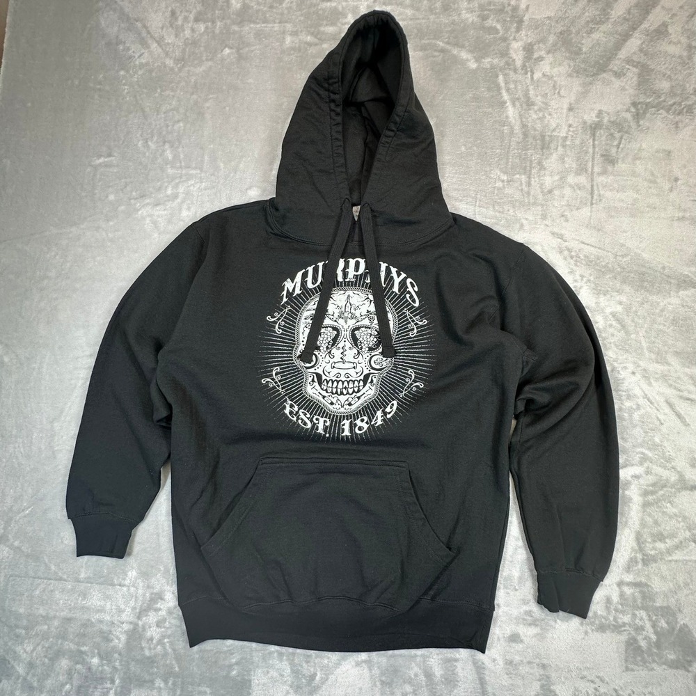 MiltTex‎ Hoodie Mens Large Black Murphys Est 1849 Sugar Skull Graphic Pullover
